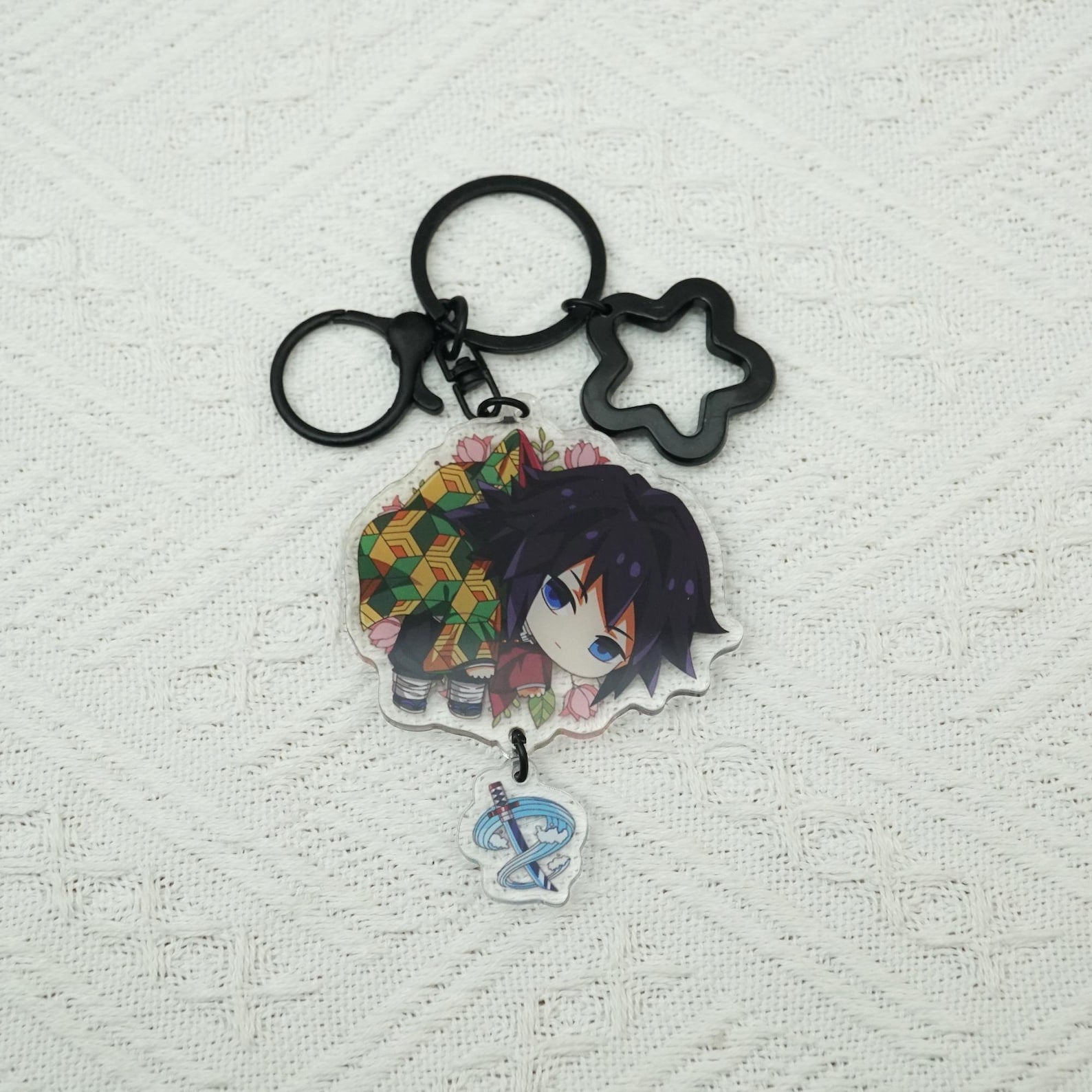 Fanmade Demon Slayer Keychain Set Kimetsu no Yaiba Tanjiro Nezuko Zenitsu Giyu Inosuke Chibi Acrylic Charms detail image 6
