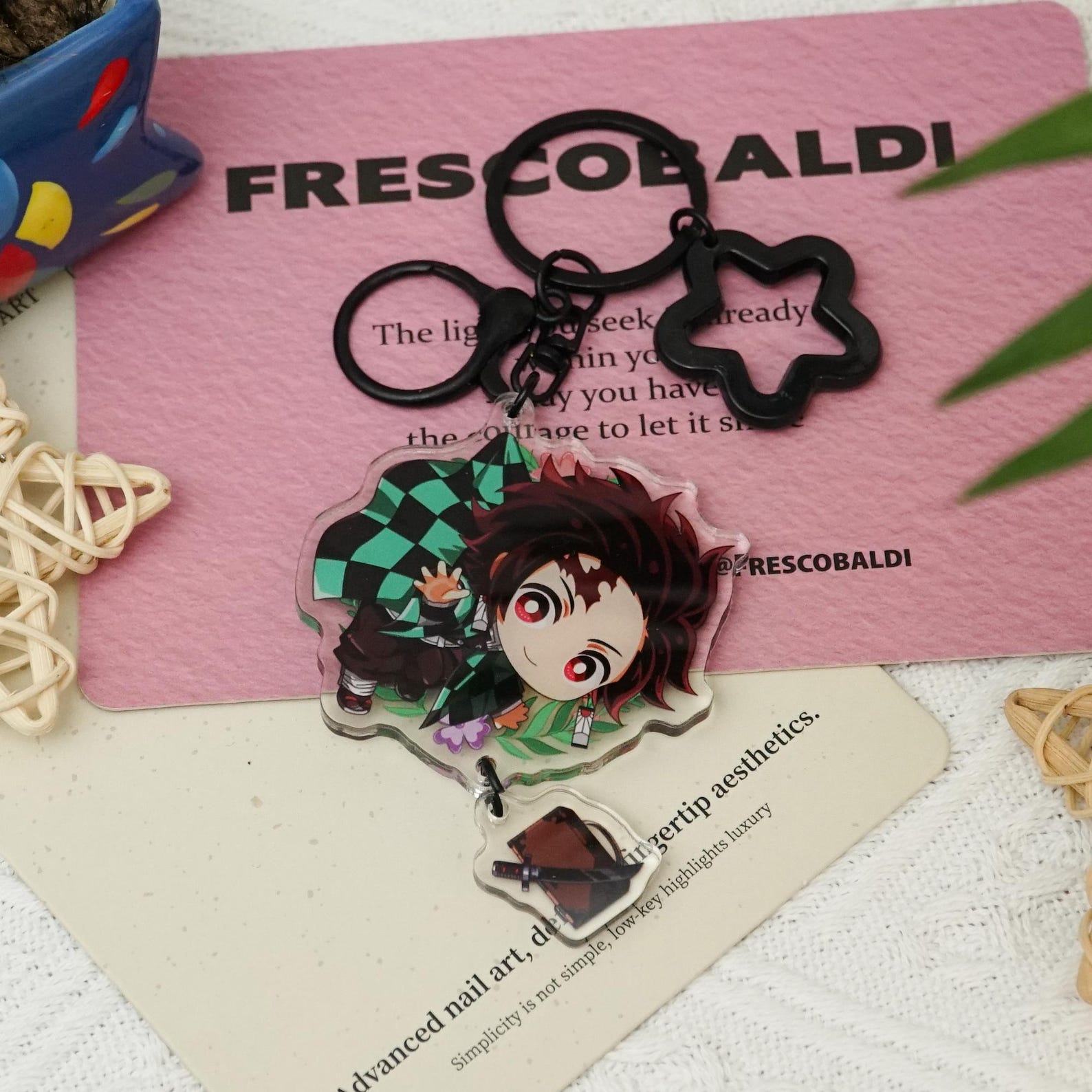 Fanmade Demon Slayer Keychain Set Kimetsu no Yaiba Tanjiro Nezuko Zenitsu Giyu Inosuke Chibi Acrylic Charms detail image 2