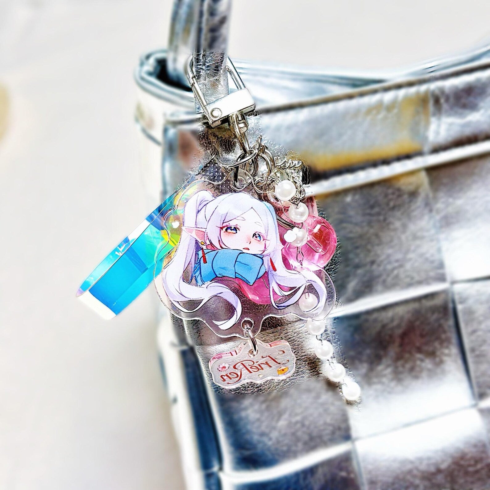Fanmade Frieren Beyond Journey’s End Acrylic Keychain Cute Frieren Bag Charm Pendant with Cherry Detail detail image 5