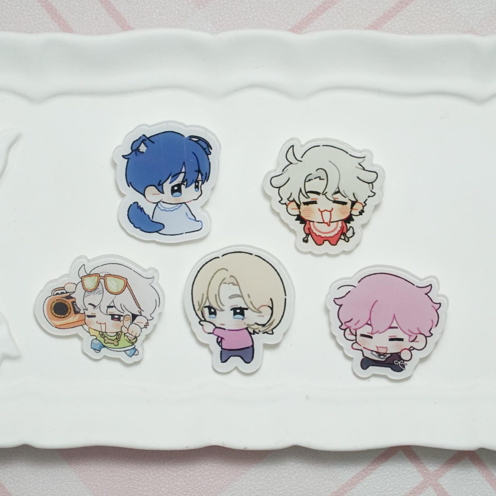 Fanmade PLAVE Acrylic Pins Set Kpop Boy Group OT5 Badge Set Cute Chibi Member Pins Bag Jacket Accessories Gift PLLI Merch