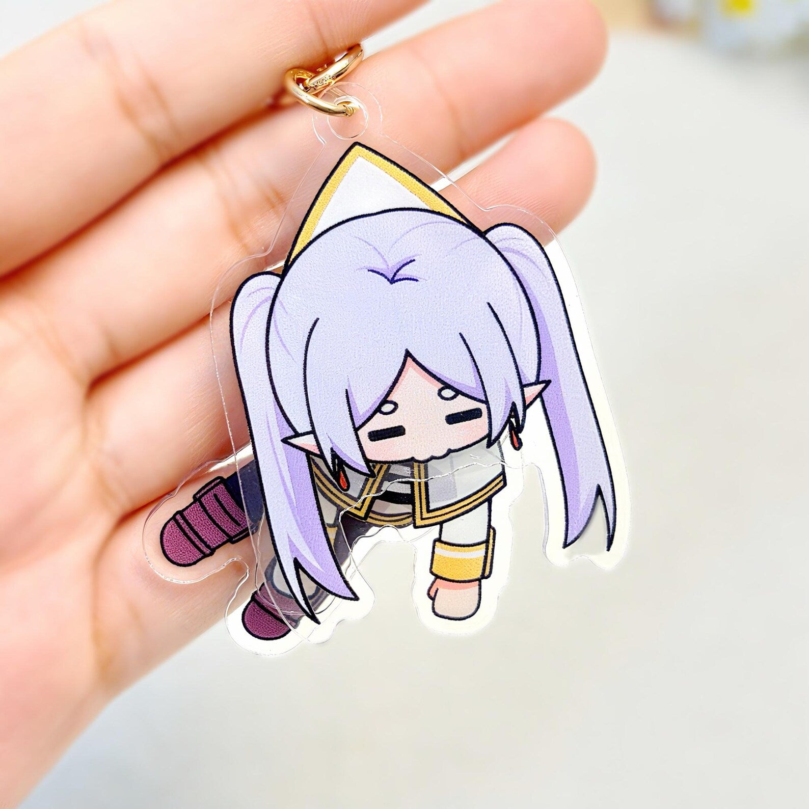 Frieren Beyond Journey's End Acrylic Keychain Exhausted Frieren Split Body Moving Charm Fanmade Anime Bag Accessory detail image 2