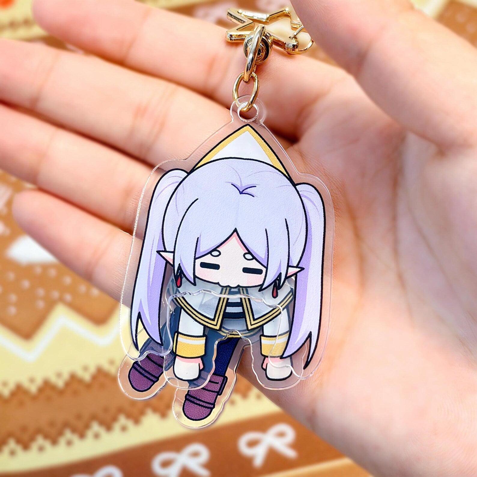 Frieren Beyond Journey's End Acrylic Keychain Exhausted Frieren Split Body Moving Charm Fanmade Anime Bag Accessory detail image 6