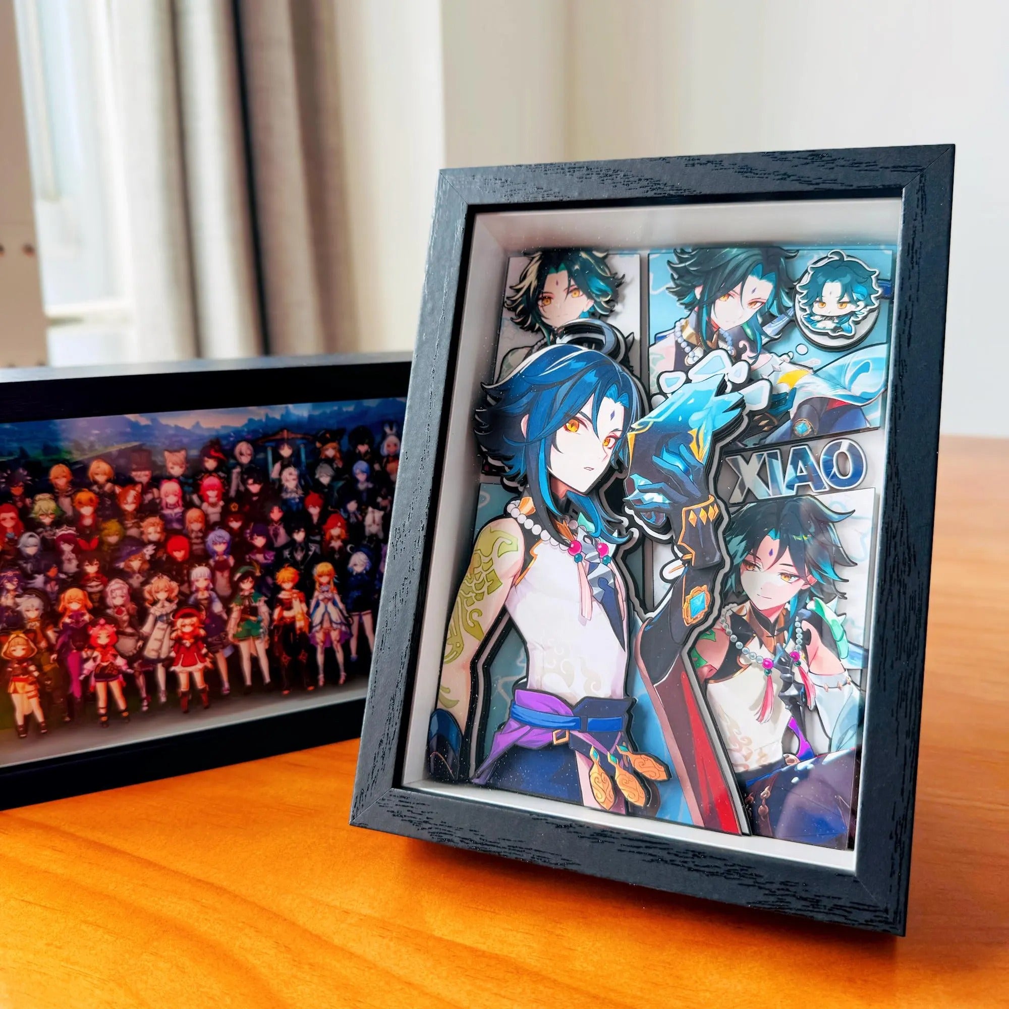 Genshin Impact 3D Paper Art Picture Frame Furina Zhongli Xiao Venti Family Handmade Layered Desk Decor Fanmade Gift detail image 7
