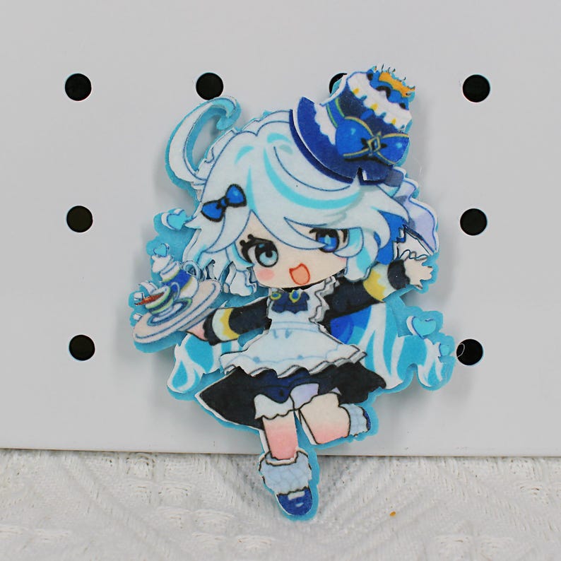 Genshin Impact Furina Felt Keychain Handmade Hydro Archon Fontaine Fanmade 3D Layer Bag Charm Gift detail image 2