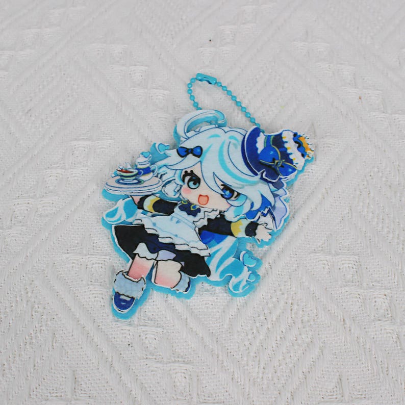 Genshin Impact Furina Felt Keychain Handmade Hydro Archon Fontaine Fanmade 3D Layer Bag Charm Gift detail image 4