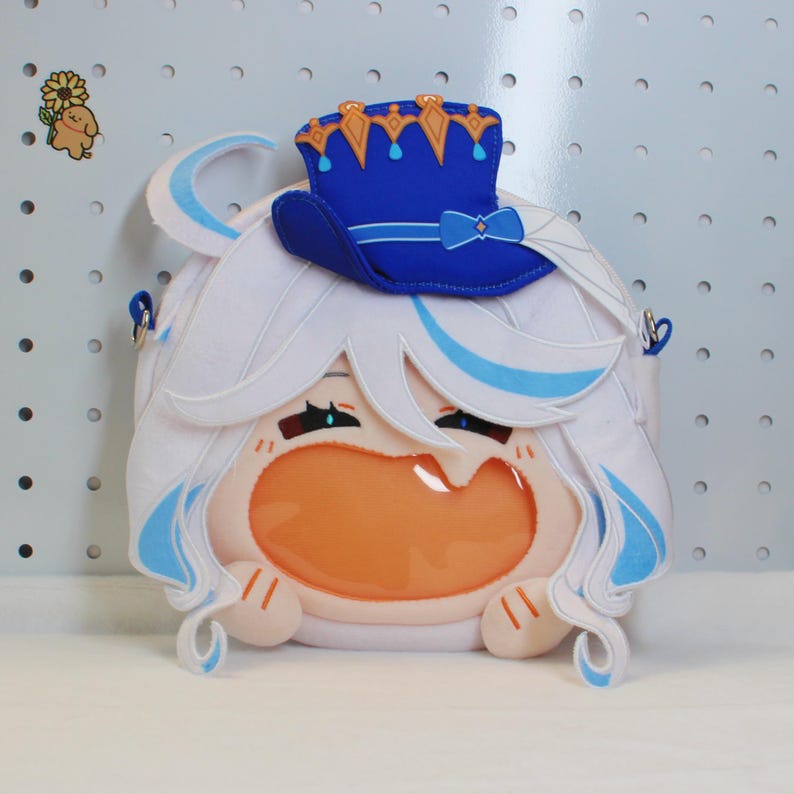 Genshin Impact Furina Itabag Chibi Shoulder Bag Fontaine Hydro Archon Badge Plush Display Fanmade Crossbody Bag detail image 1