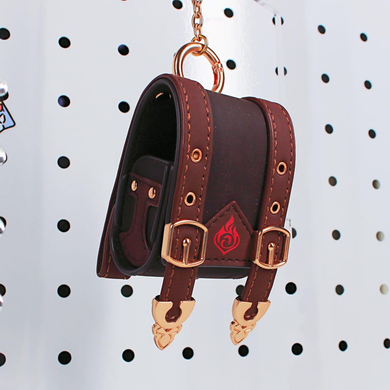 Genshin Impact Klee Mini Backpack Earphone Case Faux Leather Storage Pouch Spark Knight Mondstadt Fanmade Keychain Bag detail image 3