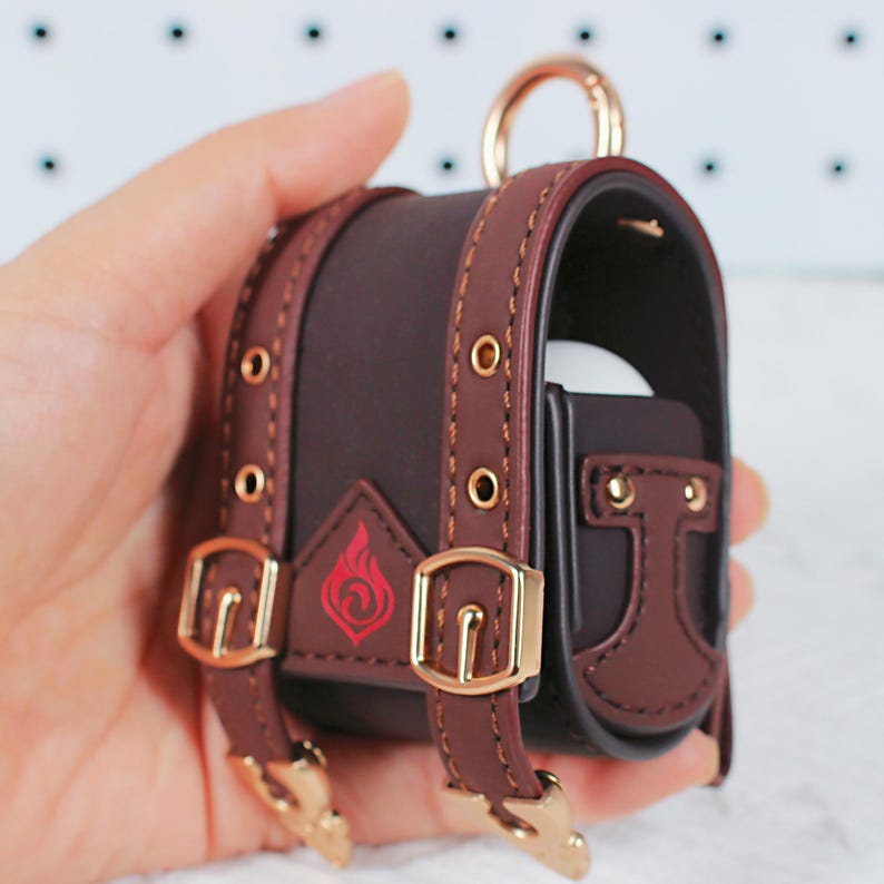 Genshin Impact Klee Mini Backpack Earphone Case Faux Leather Storage Pouch Spark Knight Mondstadt Fanmade Keychain Bag detail image 4