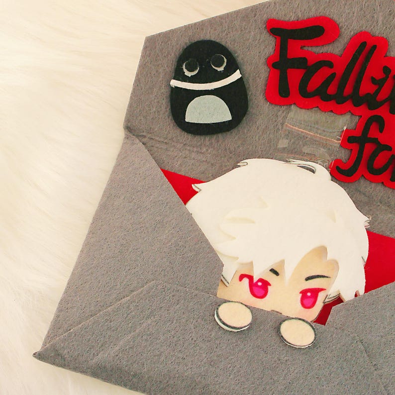 Handmade Love and Deepspace Felt Envelope Rafayel Sylus Surprise Gift Chibi Stationery Fanmade LADS Letter Holder detail image 3