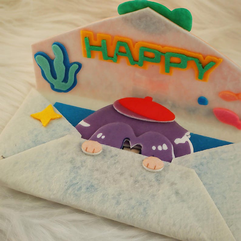 Handmade Love and Deepspace Felt Envelope Rafayel Sylus Surprise Gift Chibi Stationery Fanmade LADS Letter Holder detail image 4