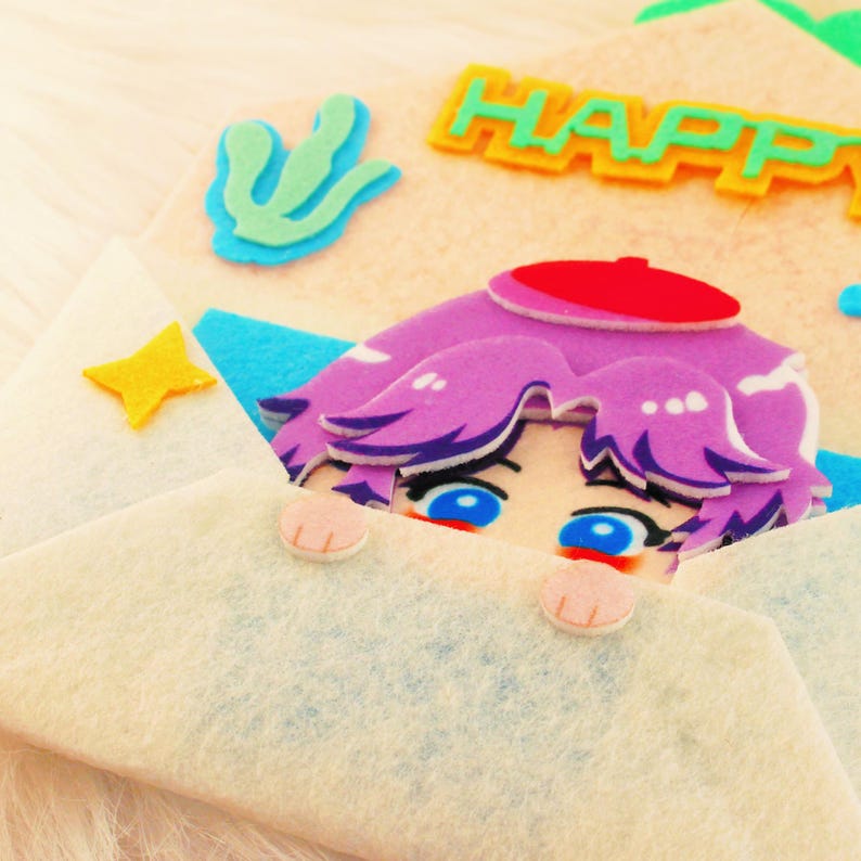 Handmade Love and Deepspace Felt Envelope Rafayel Sylus Surprise Gift Chibi Stationery Fanmade LADS Letter Holder