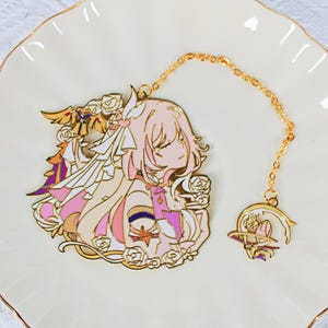 Honkai Impact 3rd Elysia Hollow Metal Bookmark with Charm Elysian Realm Flame-Chaser Fanmade HI3 Gift Reader Accessory detail image 6