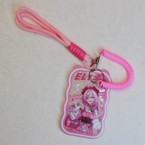 Honkai Impact 3rd Elysia ID Card Holder with Lanyard Pink Wavy Badge Holder Elysian Realm Fanmade Work Badge Accessory detail image 6