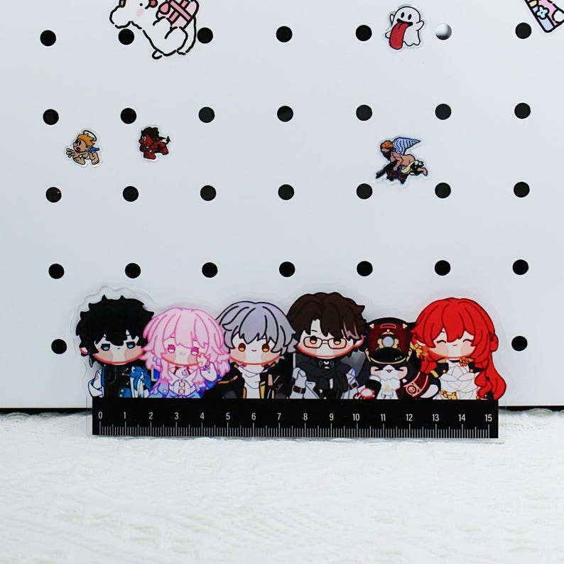 Honkai Star Rail Chibi Ruler Dan Heng Jing Yuan March 7th 15cm Anime Stationery Fanmade Student Gift detail image 2
