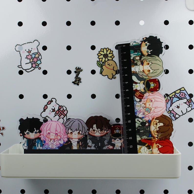 Honkai Star Rail Chibi Ruler Dan Heng Jing Yuan March 7th 15cm Anime Stationery Fanmade Student Gift detail image 4