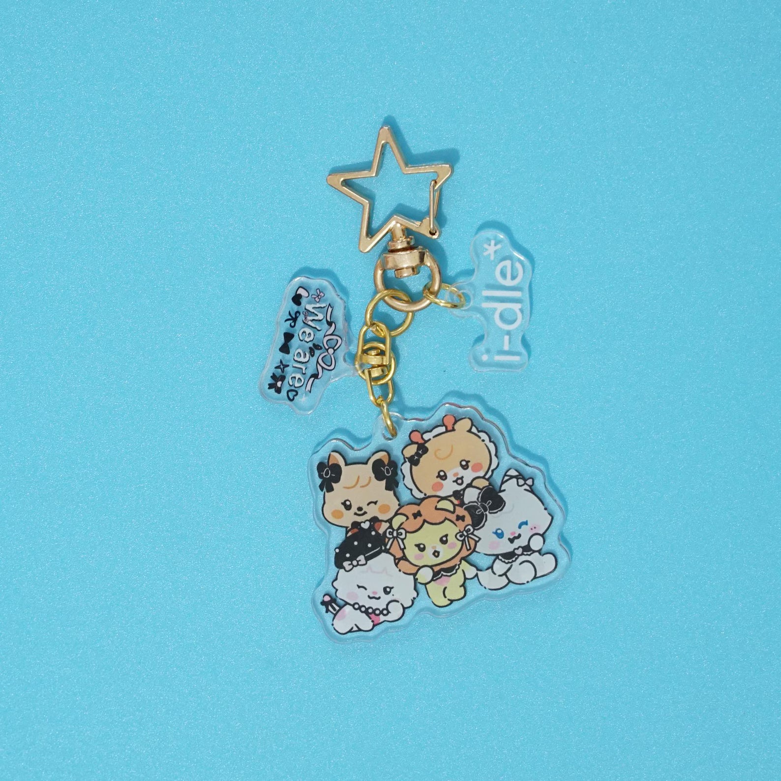 I-DLE-Acrylic-Keychain-Set-Kpop-GI-DLE-Fanmade-Mascot-Cute-Charms-OT5-Bag-Charm-Gift-8