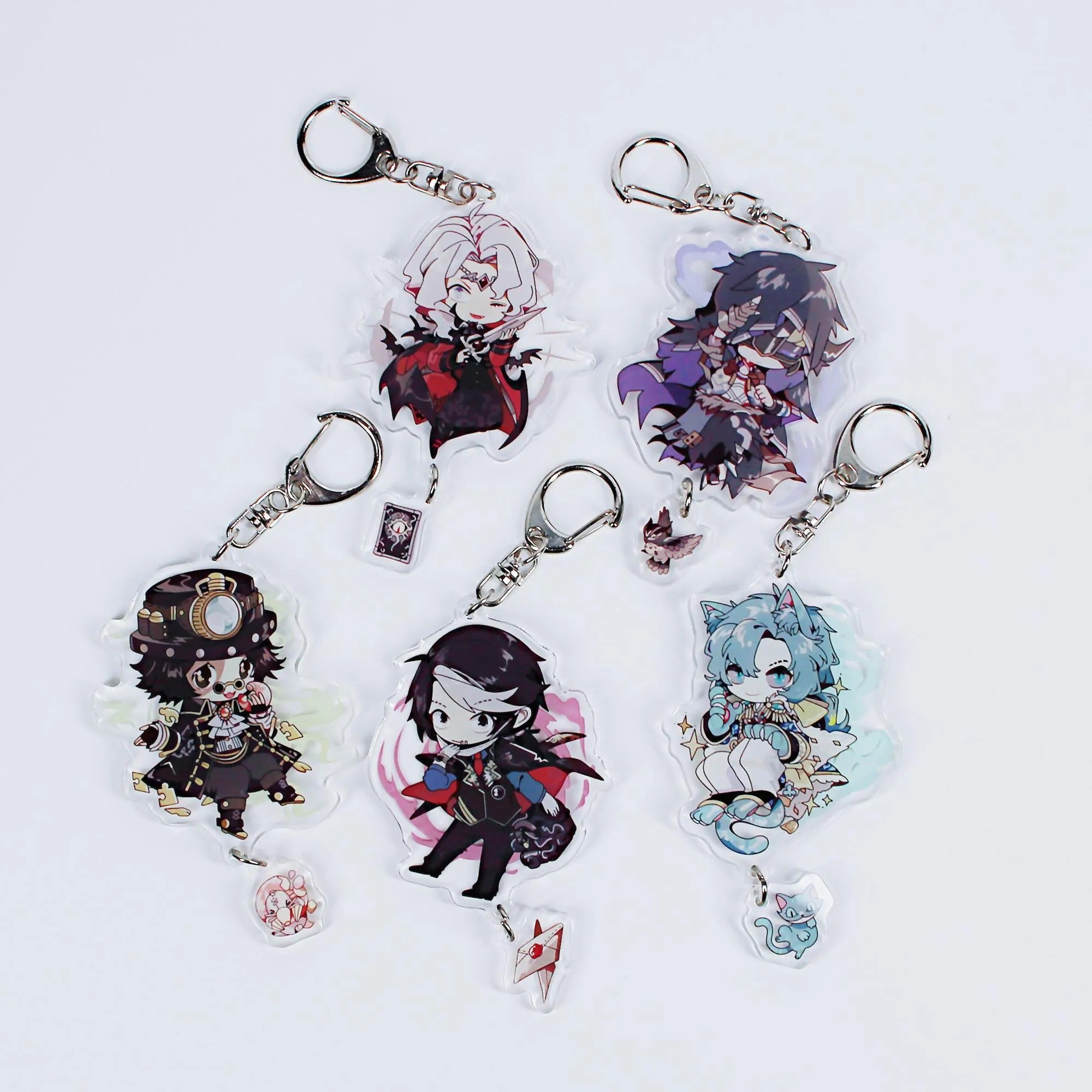 Identity V Cute Keychain Set Fanmade Aesop Kurt Joseph Seer Naib Cheshire Cat Charms detail image 7