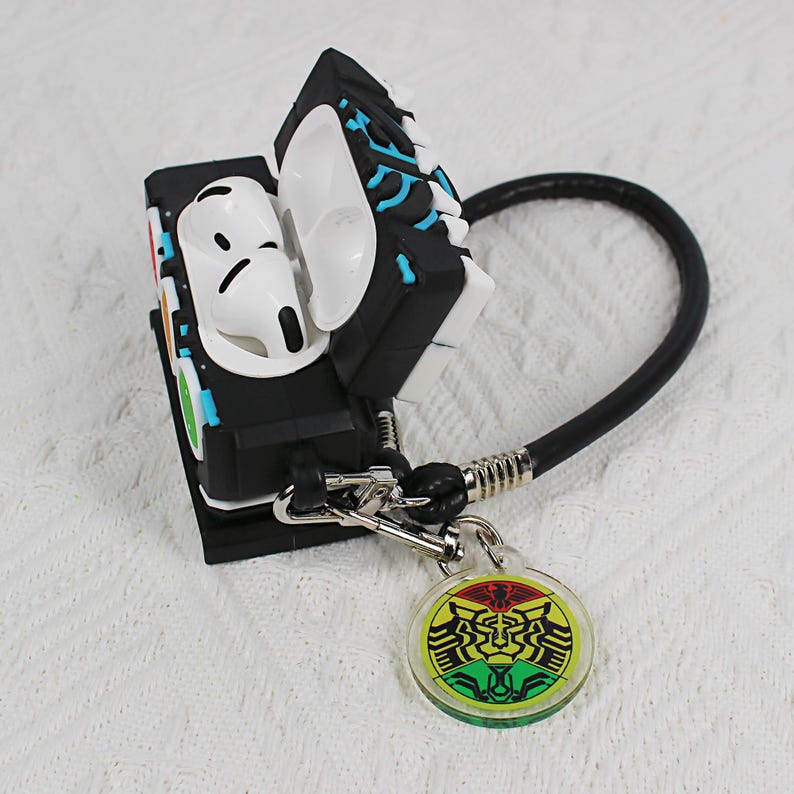 Kamen Rider OOO Belt AirPods Case Silicone Protective Cover with Strap Fanmade Earphones Case