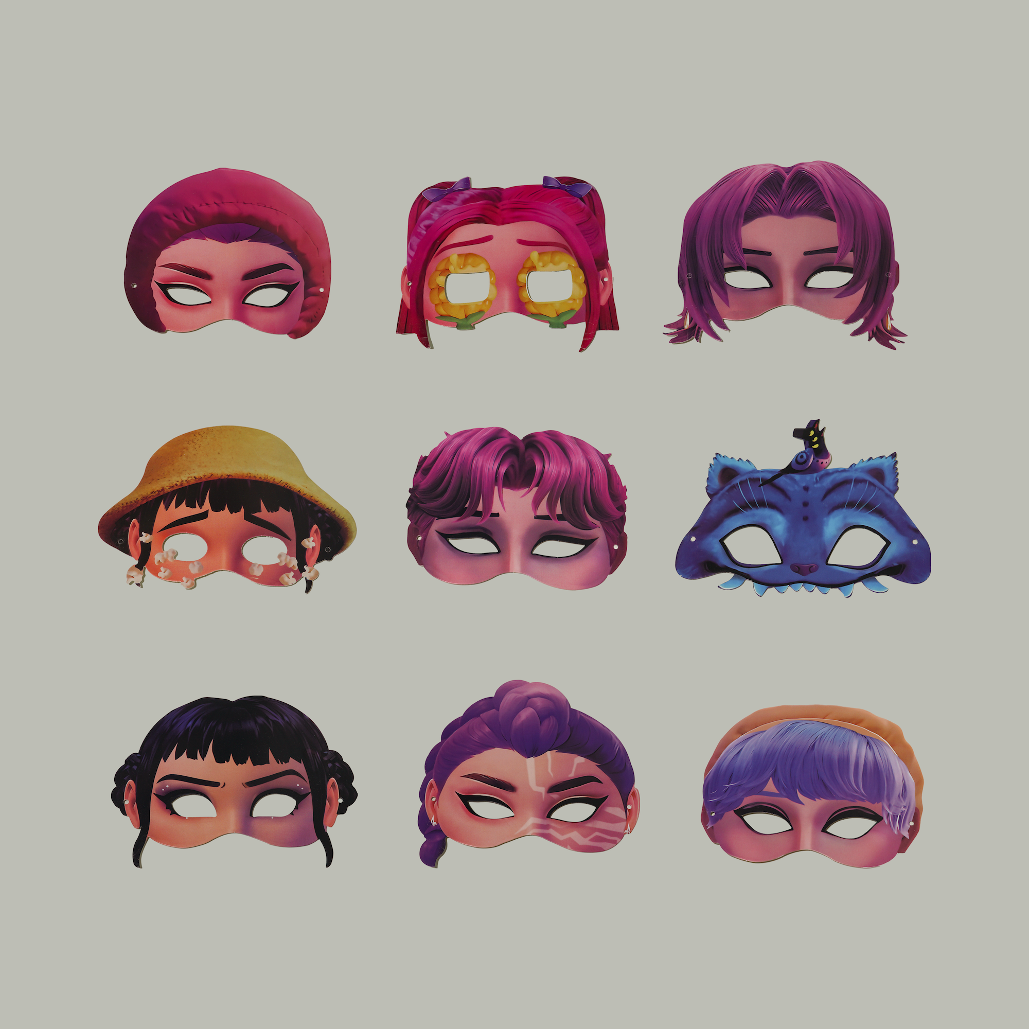 Kpop Demon Hunters Disposable Mask Set Fanmade Party Props & Cosplay Accessories