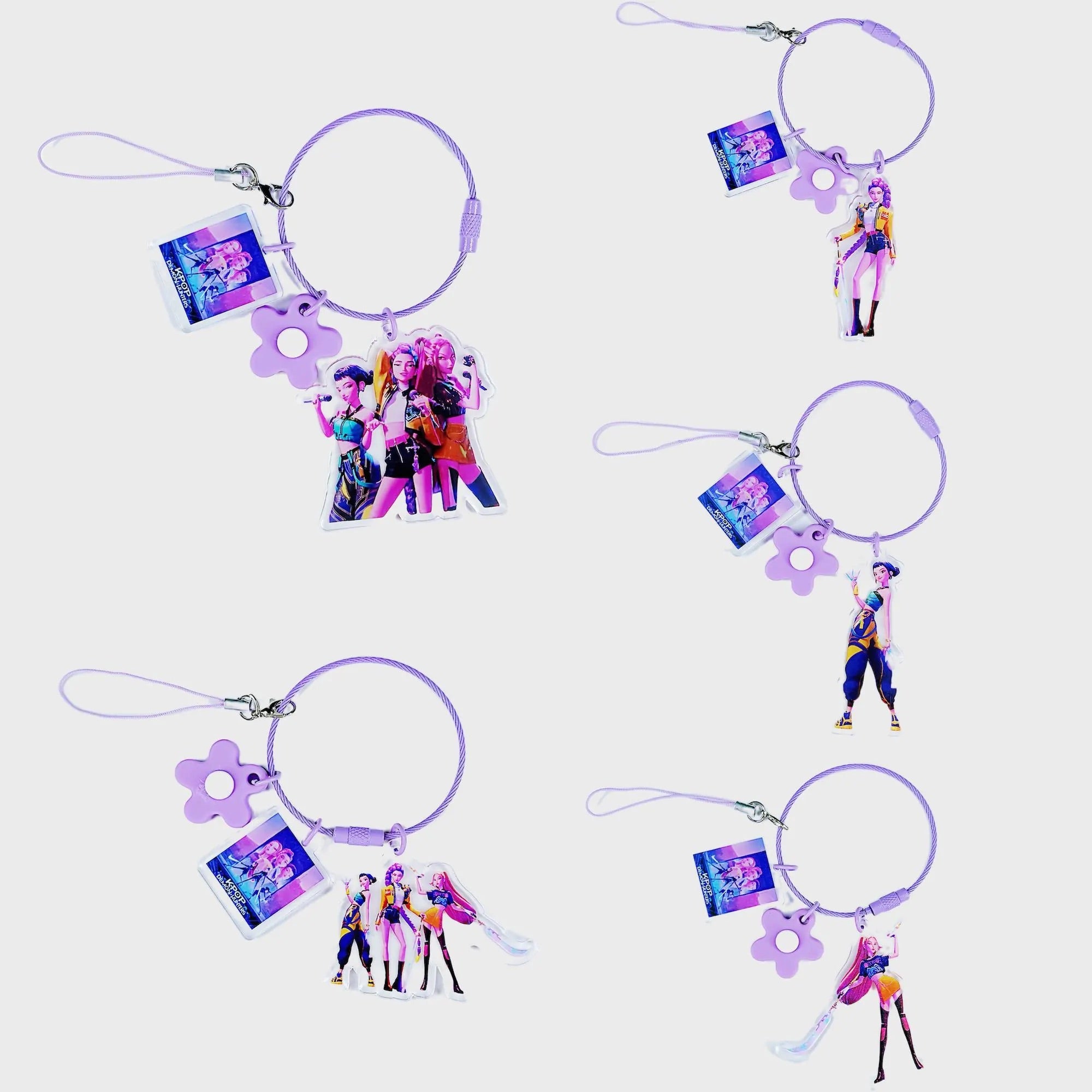 Kpop Demon Hunters Huntrix Keychain Set Rumi Mira Zoey Fanmade Phone Charms detail image 2