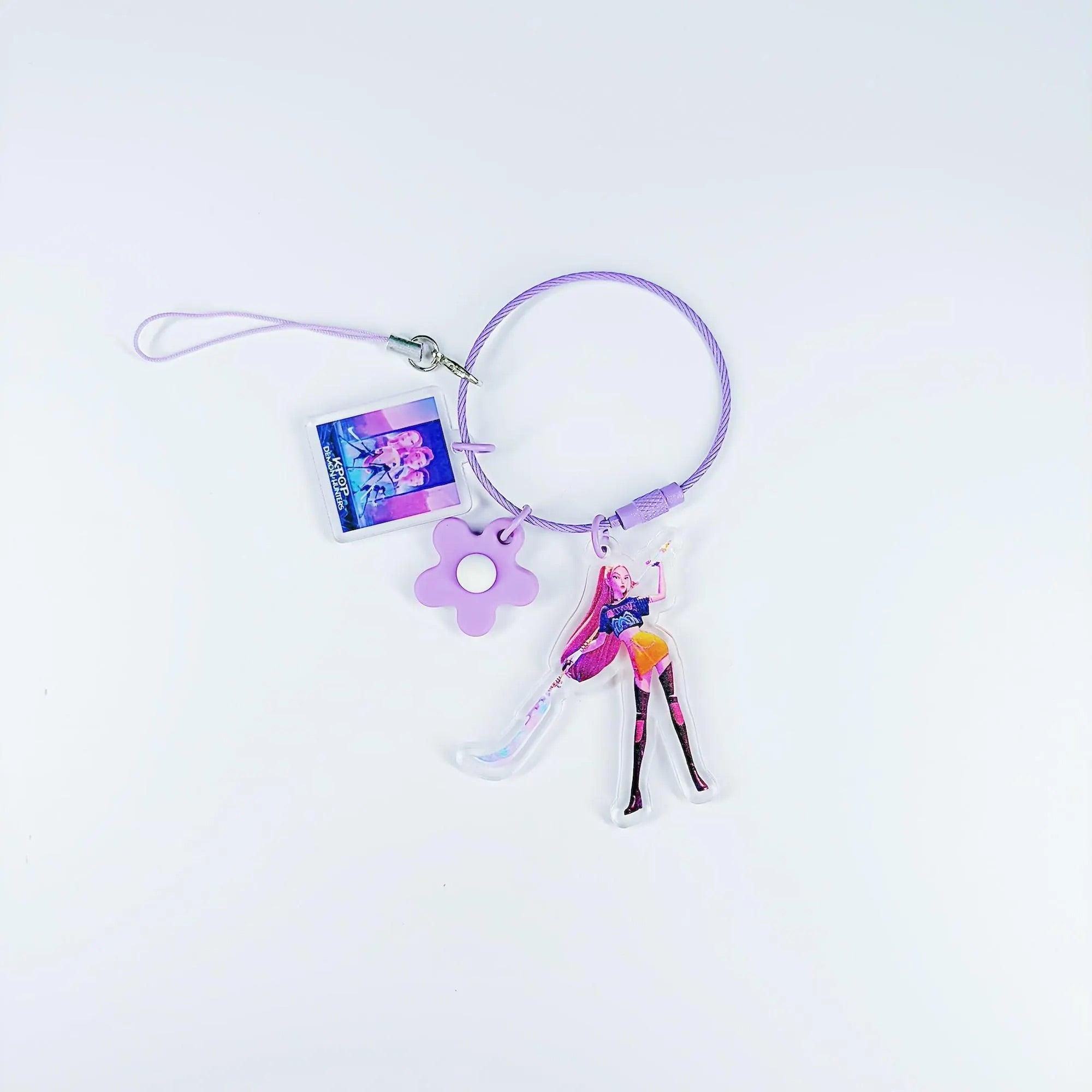 Kpop Demon Hunters Huntrix Keychain Set Rumi Mira Zoey Fanmade Phone Charms detail image 5
