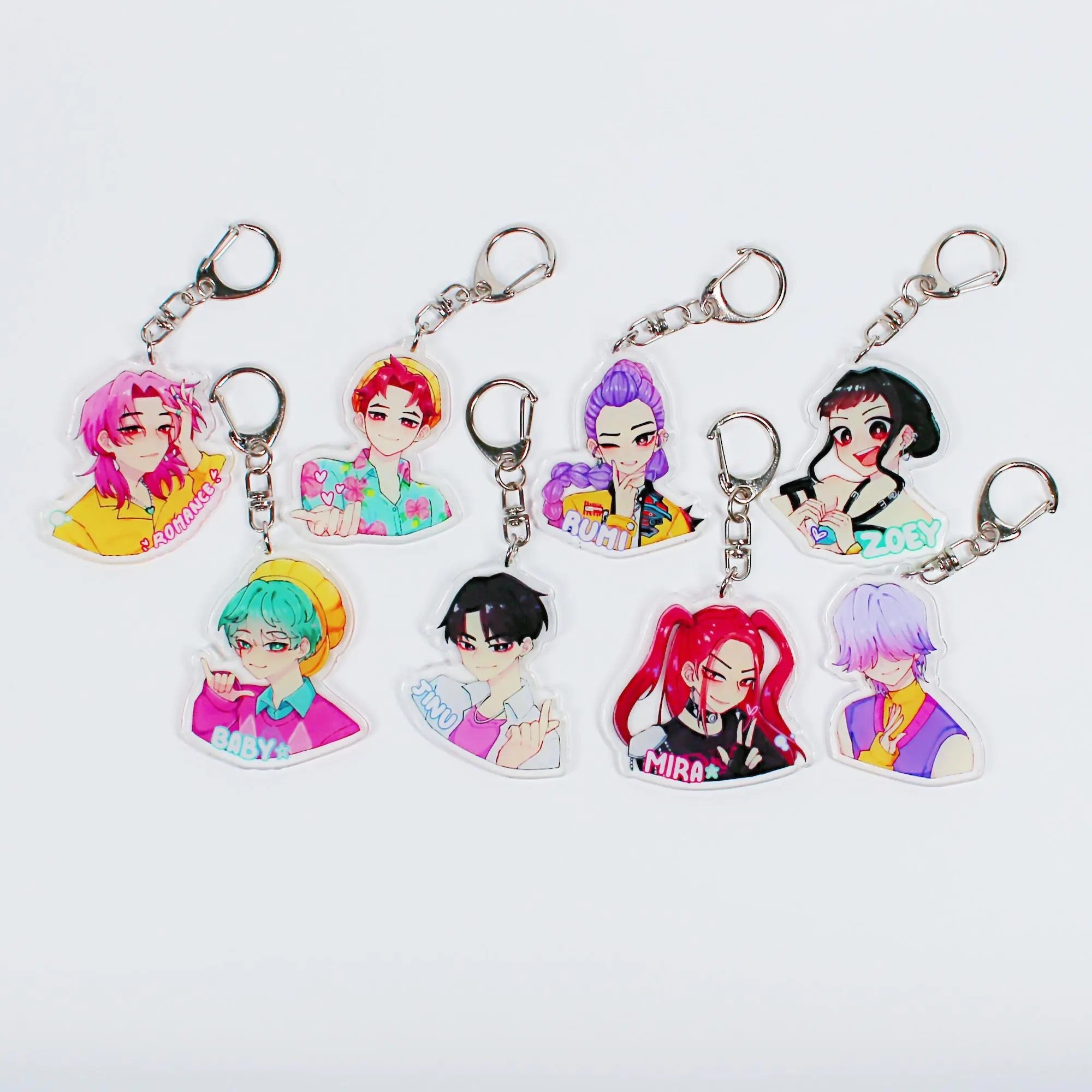 Kpop Demon Hunters Huntrix & Saja Boys Keychain Phone Charm Fanmade Acrylic Set detail image 1