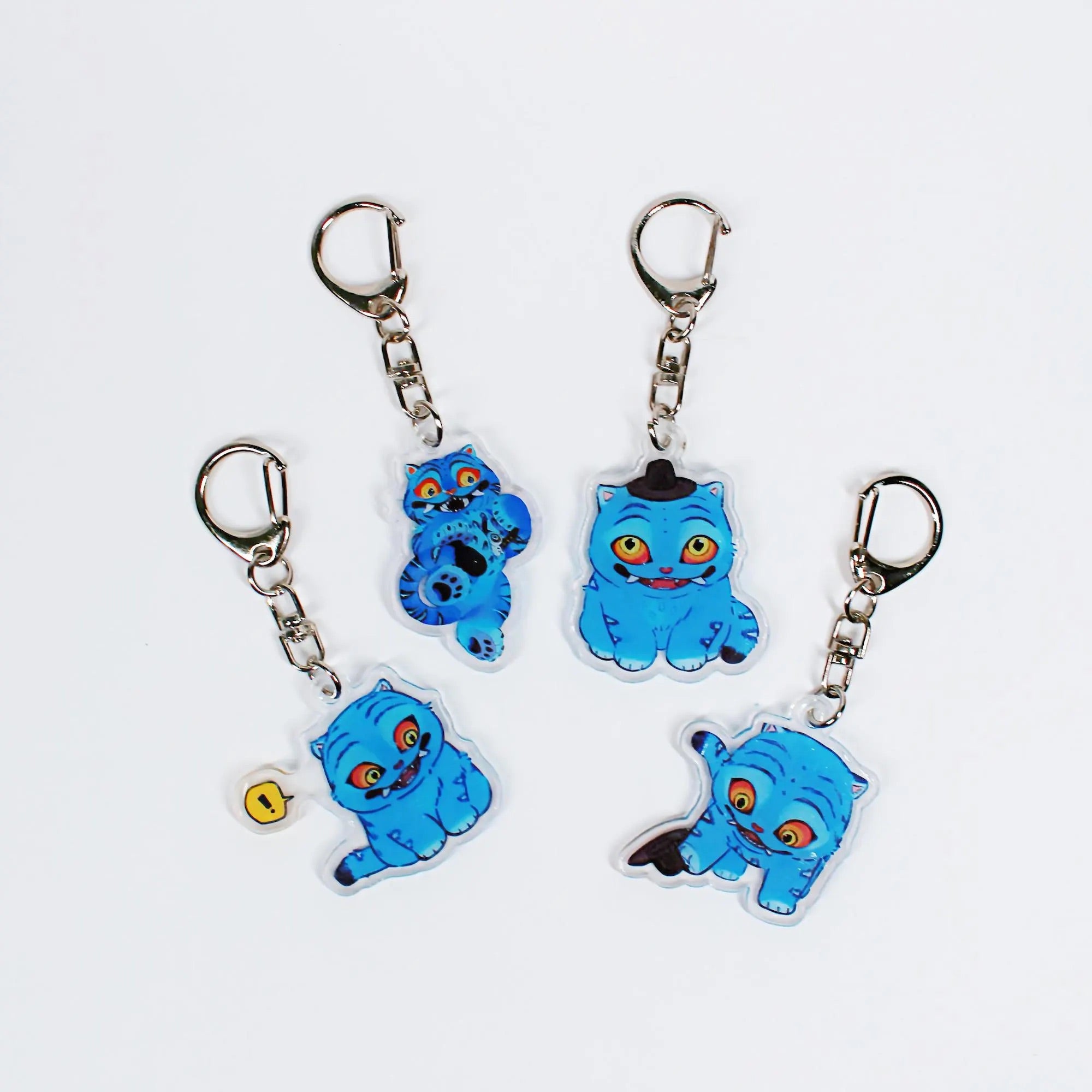 Kpop Demon Hunters Tiger Keychain 4-Pack Fanmade Acrylic Bag Charm Set