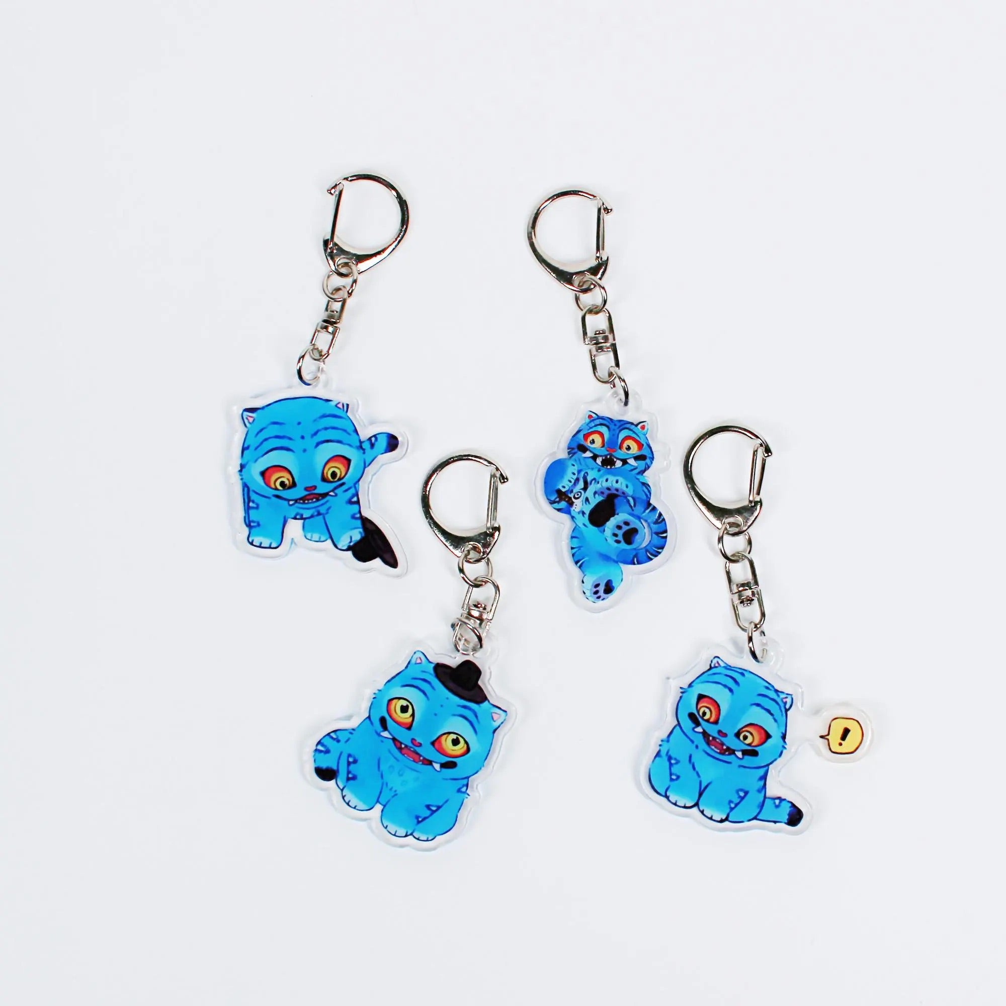 Kpop Demon Hunters Tiger Keychain 4-Pack Fanmade Acrylic Bag Charm Set detail image 1