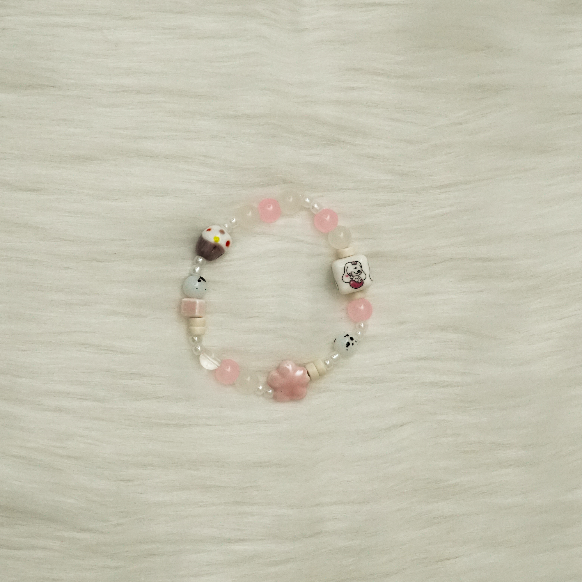 Kpop IVE Jang Wonyoung Inspired Handmade Bracelet Natural Stone Hand-Painted Beads Elegant Fanmade DIVE Gift Jewelry detail image 2