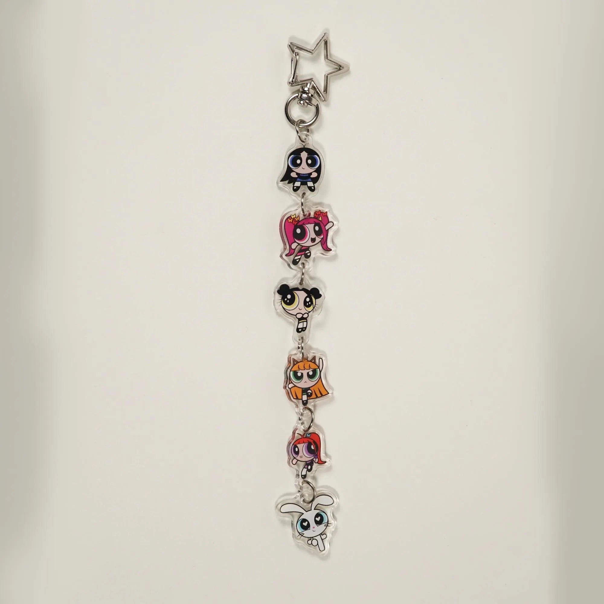 Kpop NewJeans All-Member Mascot Keychain Charm Chain with Star Clasp Fanmade Acrylic Bunny Bag Accessory Gift Bunnies Merch detail image 3