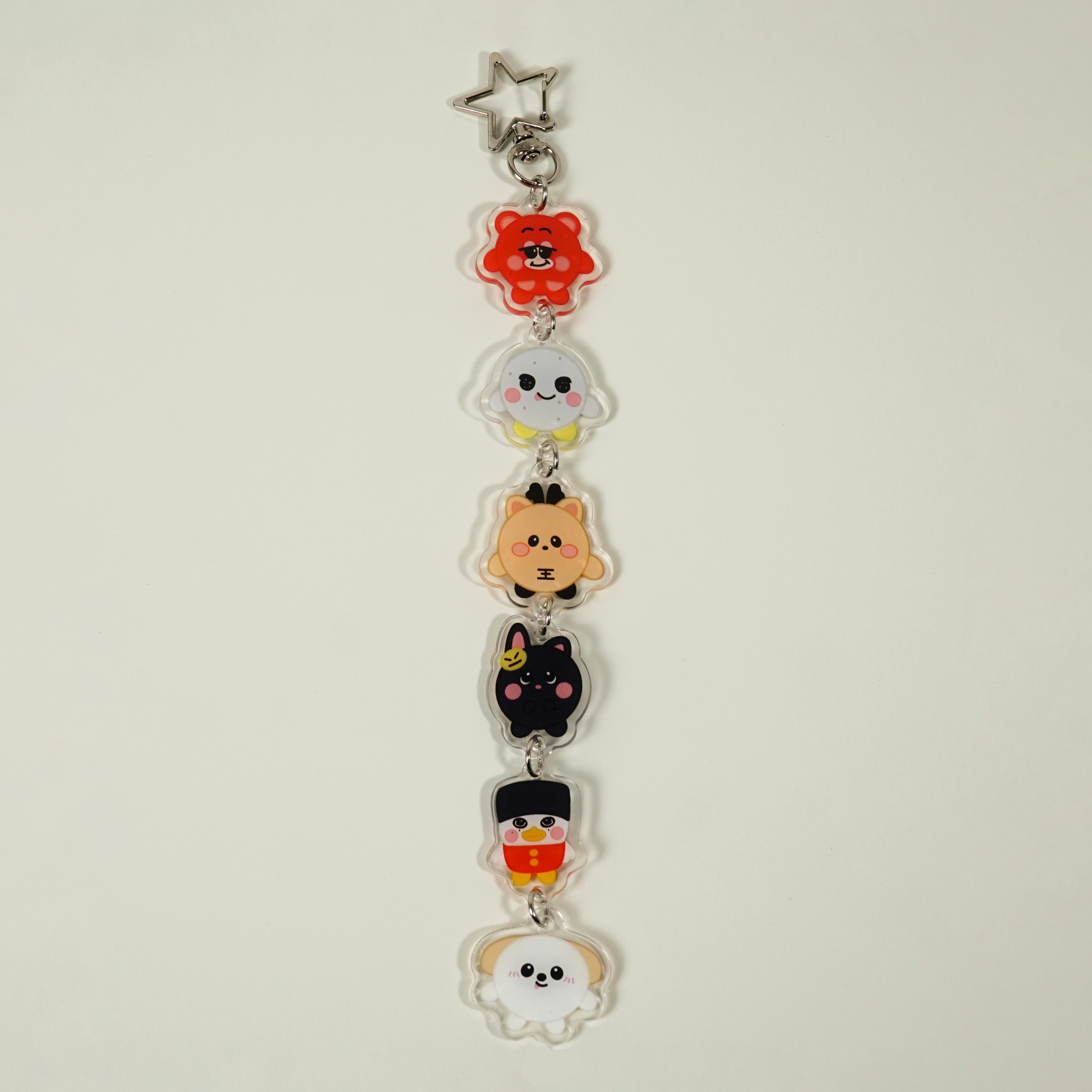 LITTLE RIIZE All-Member Mascot Keychain Charm Chain with Star Clasp Fanmade Kpop Acrylic Bag Accessory BRIIZE Gift