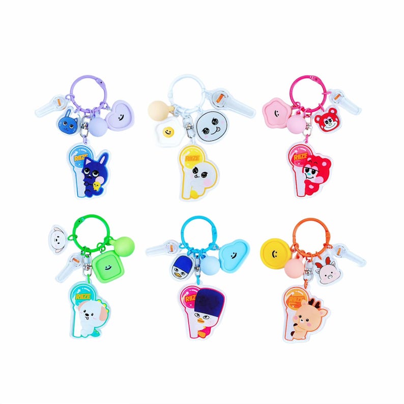 LITTLE_RIIZE_Mascots_with_Mini_Mic_&_Macaron_Charms_Keychain_Set
