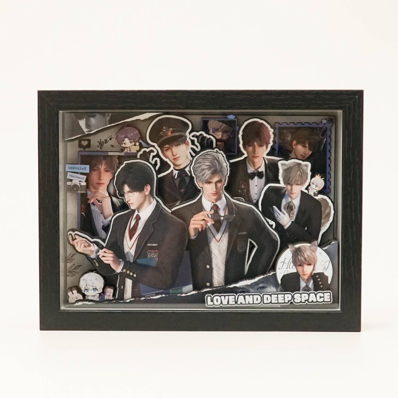 Love and Deepspace 3D Paper Art Frame 9-Layer Handmade Xavier Sylus Zayne Rafayel Caleb LADS Collectible Fanmade Gift