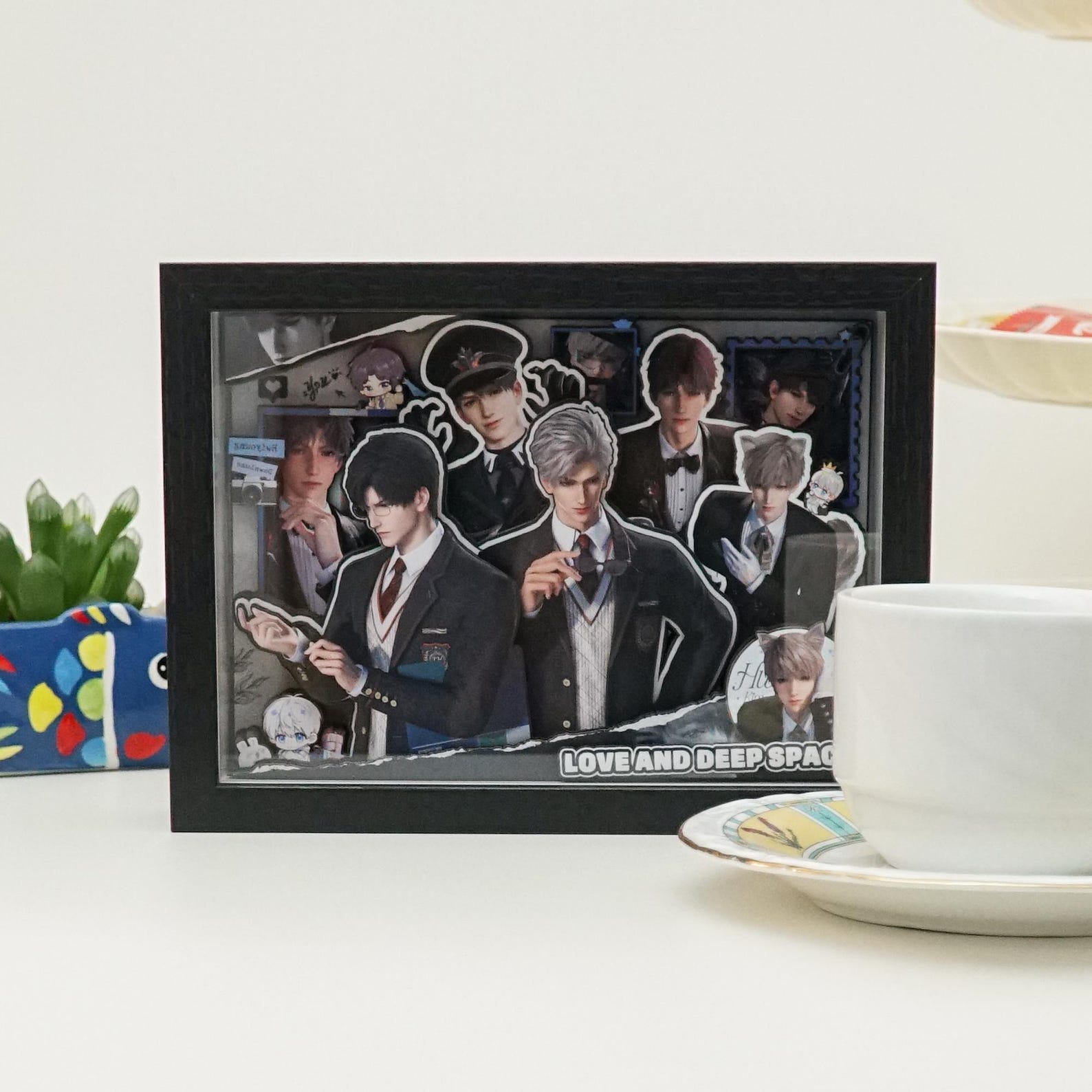 Love and Deepspace 3D Paper Art Frame 9-Layer Handmade Xavier Sylus Zayne Rafayel Caleb LADS Collectible Fanmade Gift detail image 1