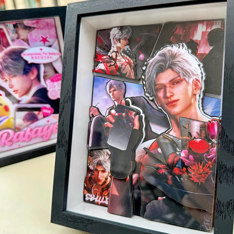 Love and Deepspace 3D Paper Art Frame Xavier Zayne Rafayel Sylus Caleb Handmade Layered Display Fanmade LADS Gift detail image 3