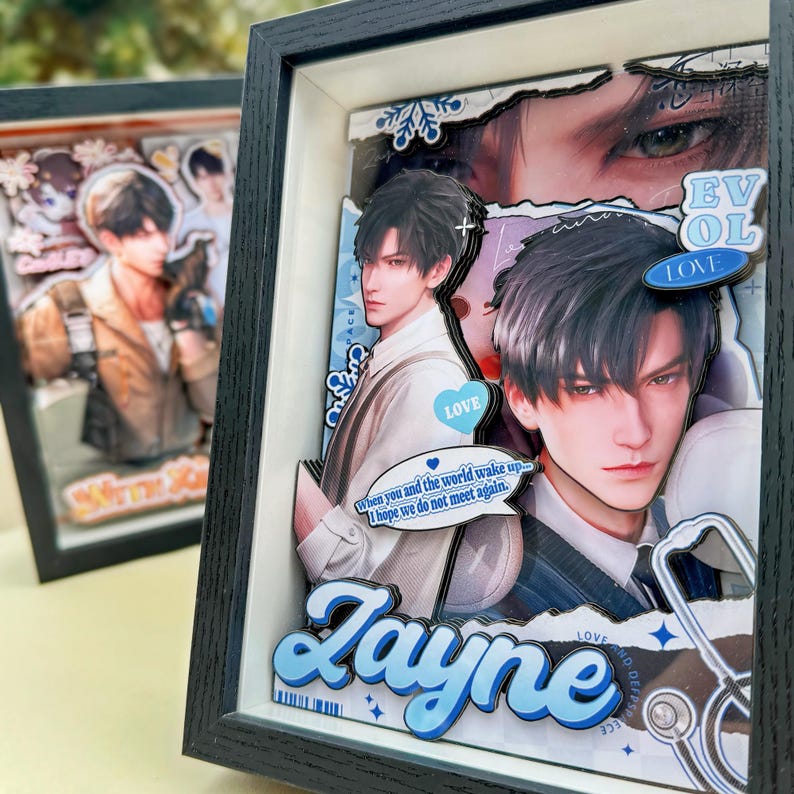 Love and Deepspace 3D Paper Art Frame Xavier Zayne Rafayel Sylus Caleb Handmade Layered Display Fanmade LADS Gift detail image 4
