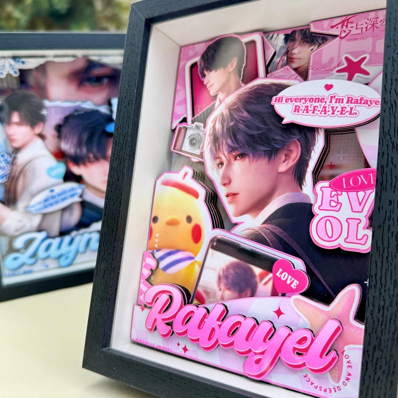 Love and Deepspace 3D Paper Art Frame Xavier Zayne Rafayel Sylus Caleb Handmade Layered Display Fanmade LADS Gift detail image 5