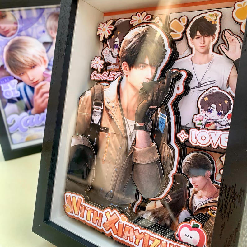 Love and Deepspace 3D Paper Art Frame Xavier Zayne Rafayel Sylus Caleb Handmade Layered Display Fanmade LADS Gift detail image 1