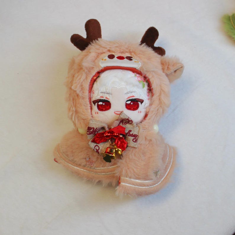Love and Deepspace 4-Inch Dolls Christmas Plush Outfit Set Holiday Costume Clothing for Xavier Zayne Rafayel Sylus Caleb Fanmade Gift detail image 4