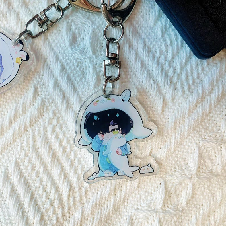Love and Deepspace Acrylic Keychain Set All 5 Male Leads Xavier Sylus Zayne Rafayel Caleb LADS OT5 Fanmade Bag Charm Gift detail image 5