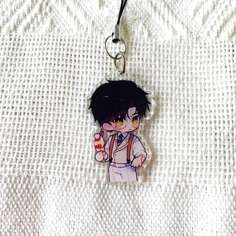 Love and Deepspace Acrylic Keychains Xavier Rafayel Zayne Sylus Caleb Double Sided Phone Charm OT5 Fanmade Bag Accessory Gift detail image 2