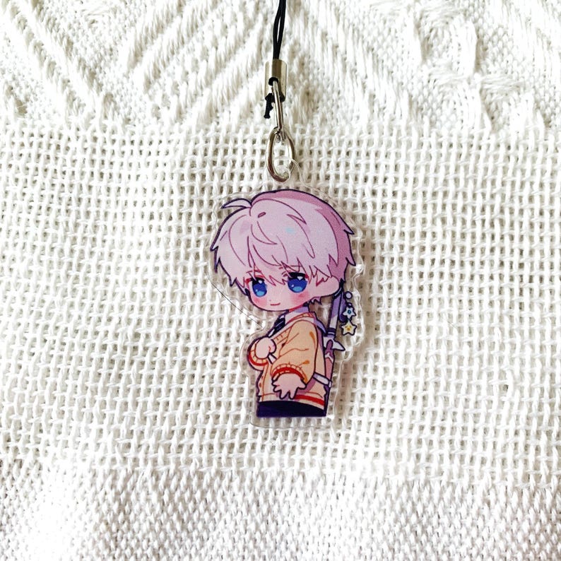 Love and Deepspace Acrylic Keychains Xavier Rafayel Zayne Sylus Caleb Double Sided Phone Charm OT5 Fanmade Bag Accessory Gift detail image 4