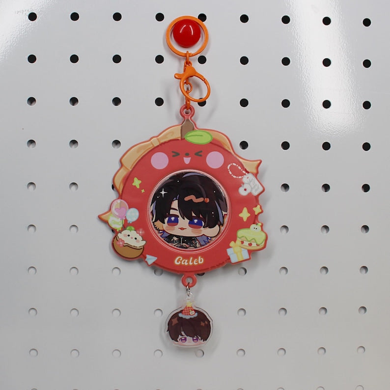 Love and Deepspace Badge Holder Keychain Set Xavier Zayne Rafayel Sylus Caleb LADS Acrylic Badge Clip Fanmade Gift detail image 2
