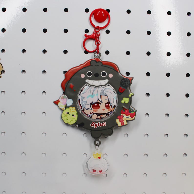 Love and Deepspace Badge Holder Keychain Set Xavier Zayne Rafayel Sylus Caleb LADS Acrylic Badge Clip Fanmade Gift detail image 3