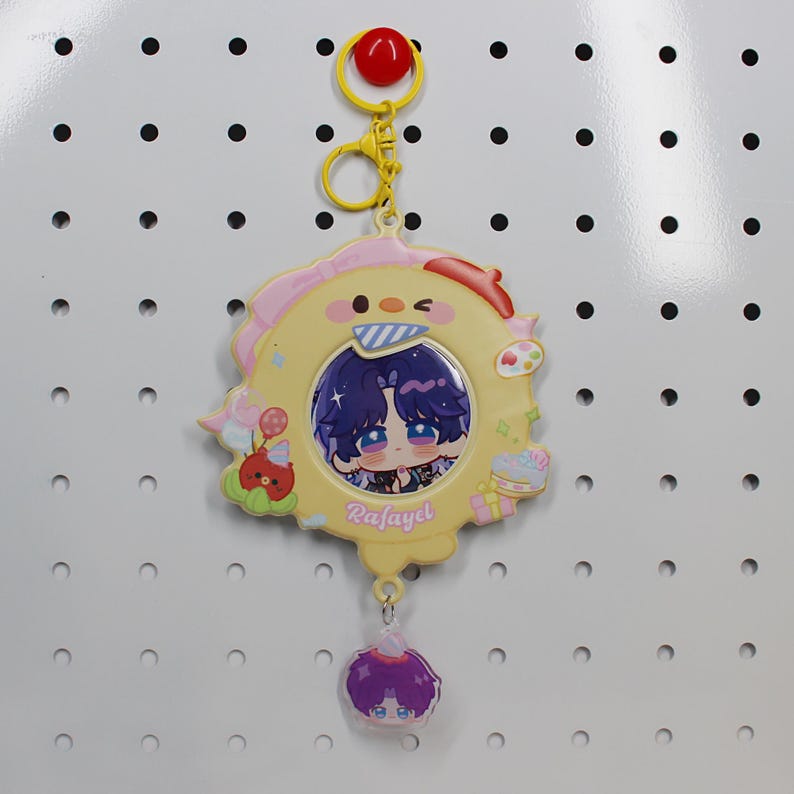 Love and Deepspace Badge Holder Keychain Set Xavier Zayne Rafayel Sylus Caleb LADS Acrylic Badge Clip Fanmade Gift detail image 5