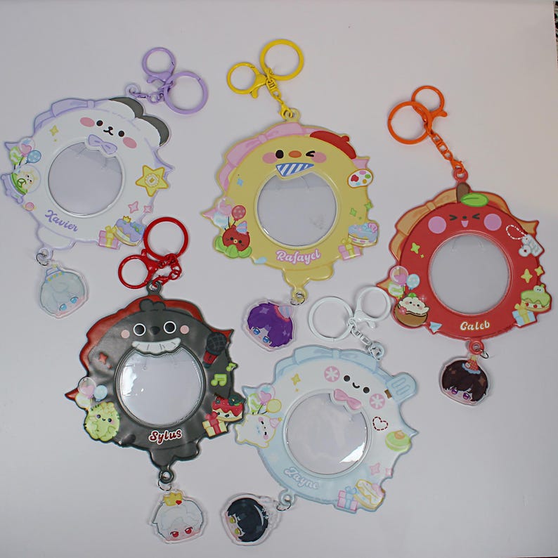 Love and Deepspace Badge Holder Keychain Set Xavier Zayne Rafayel Sylus Caleb LADS Acrylic Badge Clip Fanmade Gift detail image 6