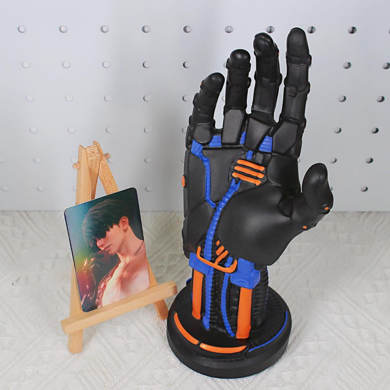Love and Deepspace Caleb Cyberpunk Arm Jewelry & Controller Stand 10 Inch Resin Display Hand Model Fanmade Game Collectible Gift detail image 3