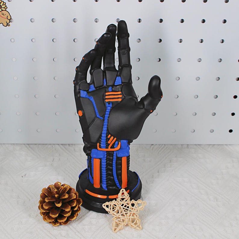 Love and Deepspace Caleb Cyberpunk Arm Jewelry & Controller Stand 10 Inch Resin Display Hand Model Fanmade Game Collectible Gift