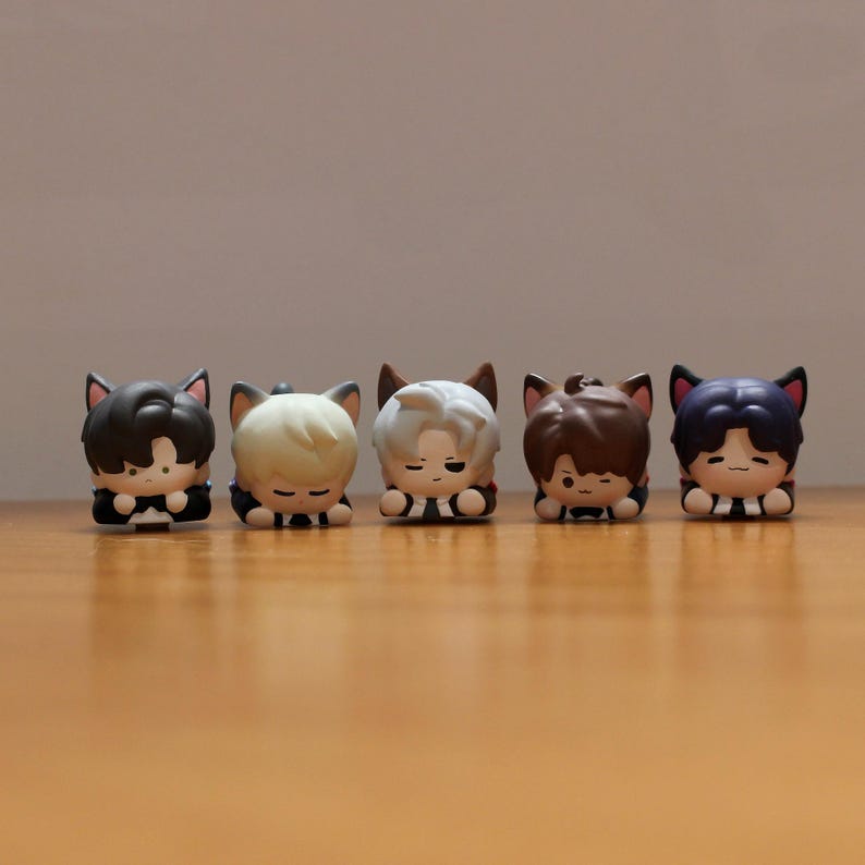 Love and Deepspace Catboy Keycaps Set Rafayel Zayne Xavier Sylus Caleb Cute Anime Resin Keycaps for Mechanical Keyboard LADS Fanmade detail image 2