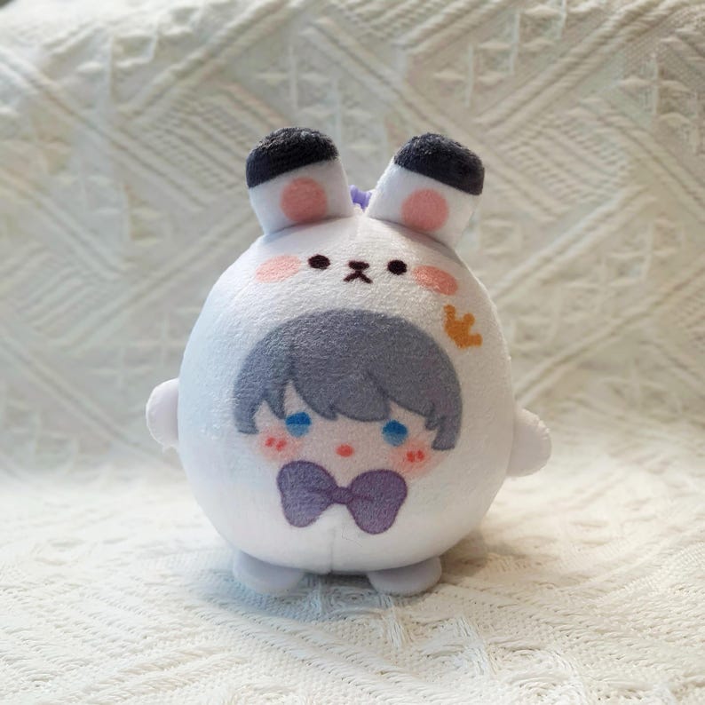 Love and Deepspace Egg Pod Plush Keychain Set Xavier Sylus Zayne Rafayel Caleb Cute Round Plush Doll Bag Charm LADS Fanmade Gift detail image 4